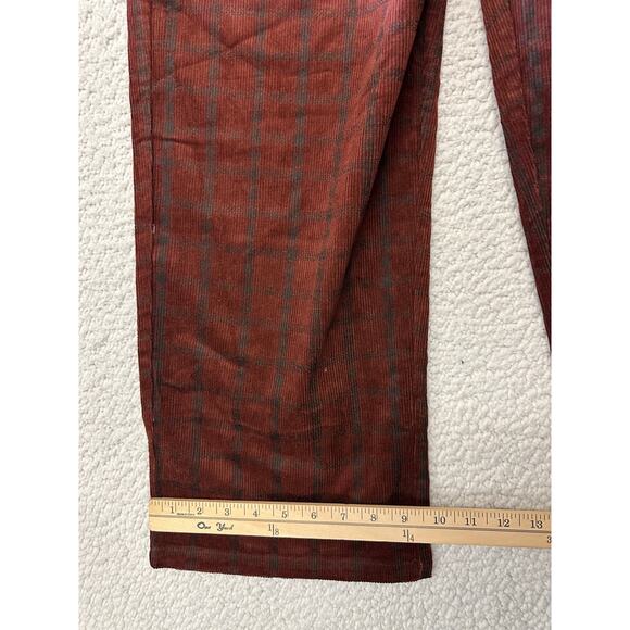 NWT* Disturbia Womens Corduroy Check Straight Leg Crop Trouser Pants Size 8 - Picture 3 of 10